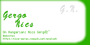 gergo nics business card